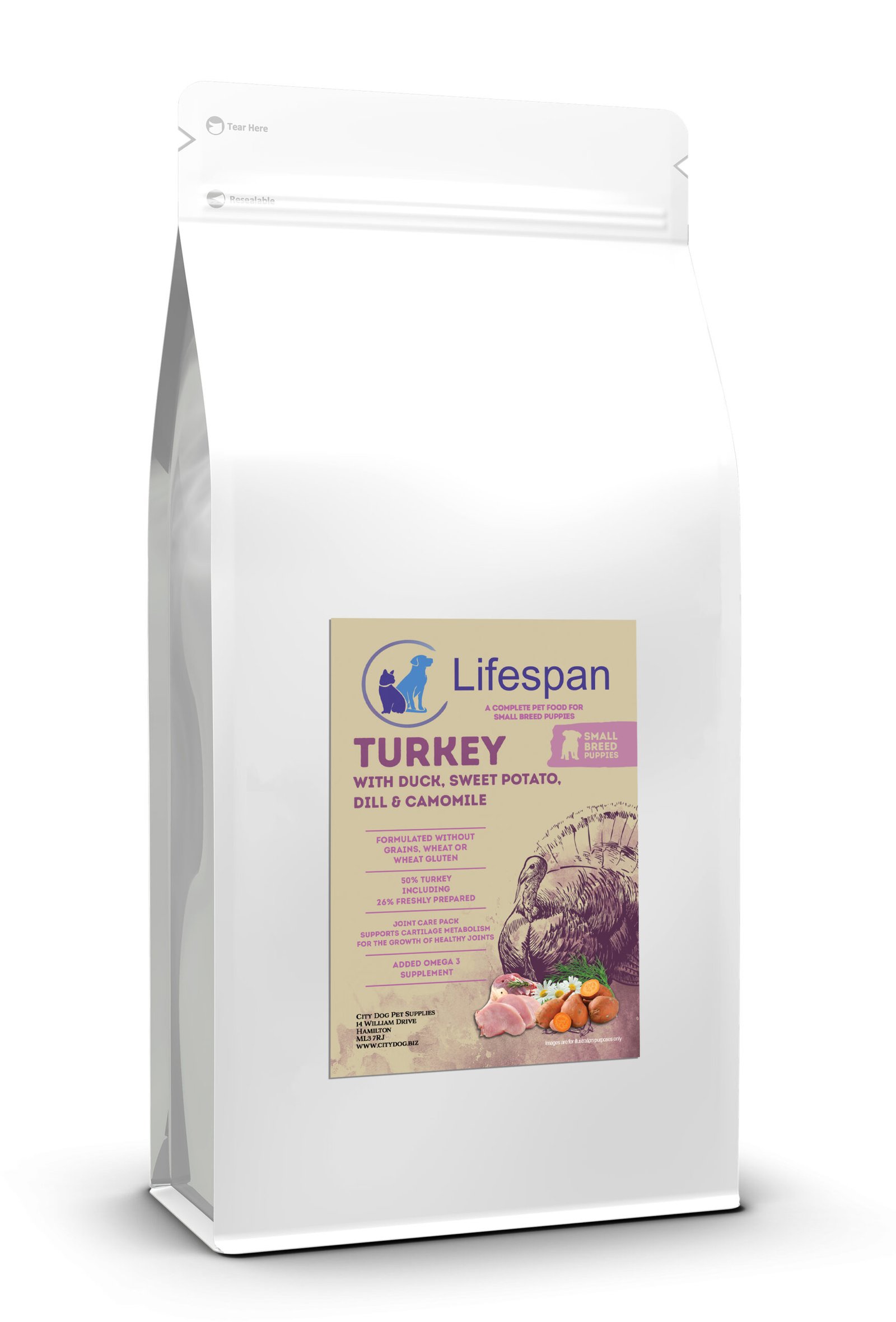 small breed puppy turkey with duck, sweet potato, dill & camomile small breed puppy turkey with duck, sweet potato, dill & camomile