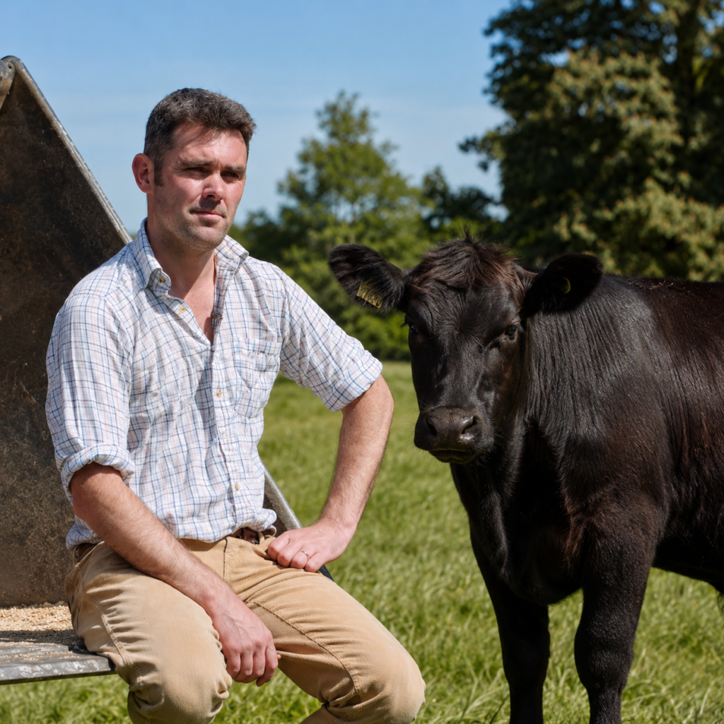 farmer & cow