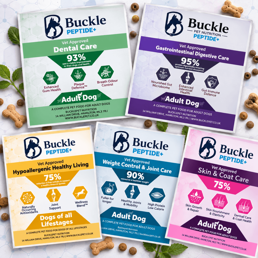 Buckle Peptide+ dog food range
